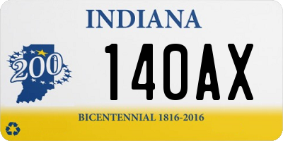 IN license plate 140AX