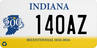 IN license plate 140AZ