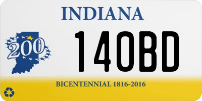 IN license plate 140BD