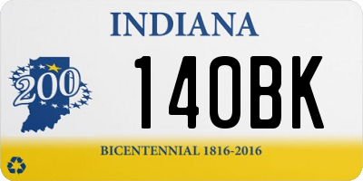 IN license plate 140BK