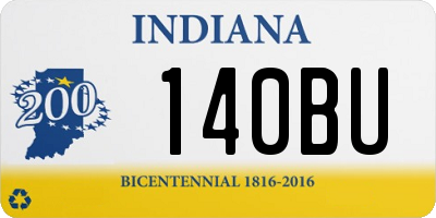 IN license plate 140BU