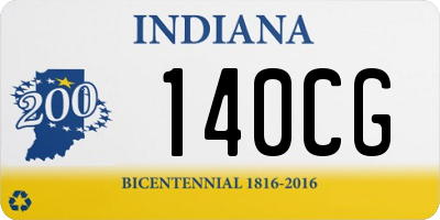 IN license plate 140CG