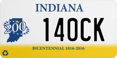 IN license plate 140CK