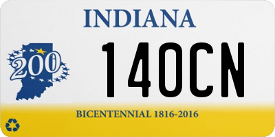 IN license plate 140CN