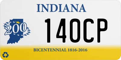 IN license plate 140CP