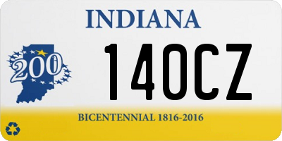 IN license plate 140CZ