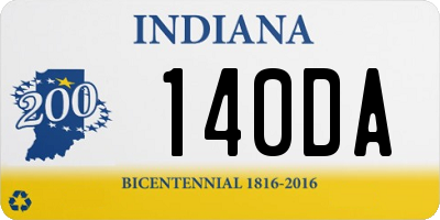 IN license plate 140DA