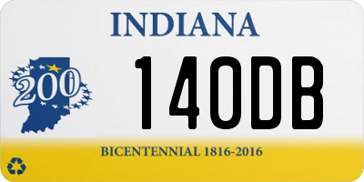 IN license plate 140DB