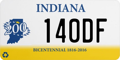 IN license plate 140DF