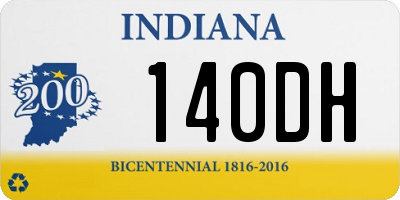 IN license plate 140DH