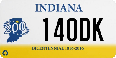 IN license plate 140DK