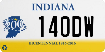 IN license plate 140DW