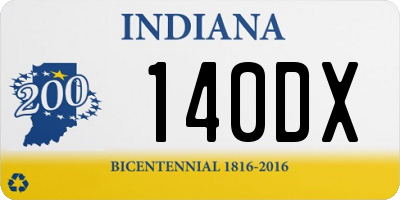 IN license plate 140DX