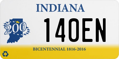 IN license plate 140EN