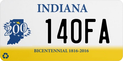 IN license plate 140FA