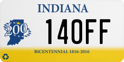 IN license plate 140FF