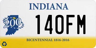 IN license plate 140FM