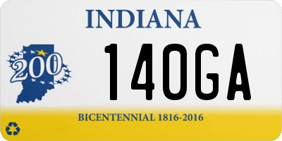 IN license plate 140GA