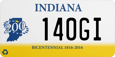 IN license plate 140GI