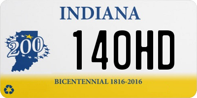 IN license plate 140HD