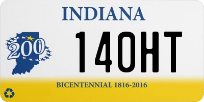 IN license plate 140HT