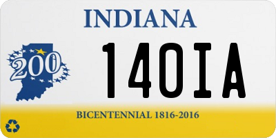 IN license plate 140IA