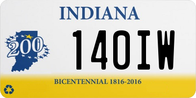 IN license plate 140IW