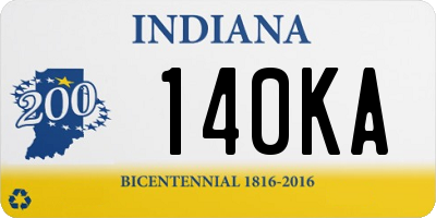 IN license plate 140KA