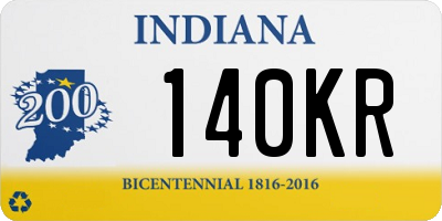 IN license plate 140KR