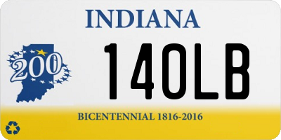 IN license plate 140LB