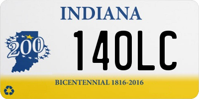 IN license plate 140LC