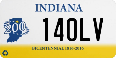 IN license plate 140LV