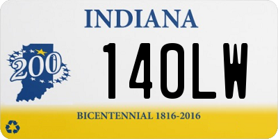 IN license plate 140LW