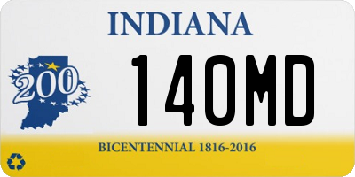 IN license plate 140MD