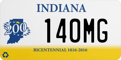 IN license plate 140MG