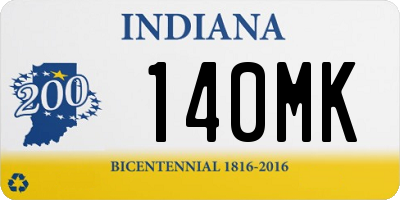 IN license plate 140MK