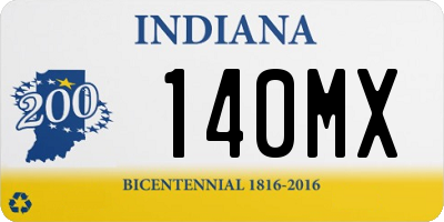 IN license plate 140MX