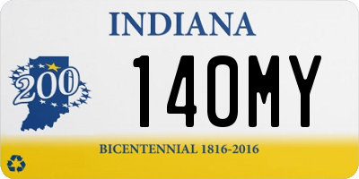 IN license plate 140MY