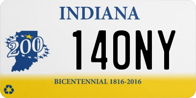 IN license plate 140NY