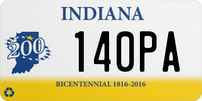 IN license plate 140PA