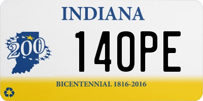 IN license plate 140PE