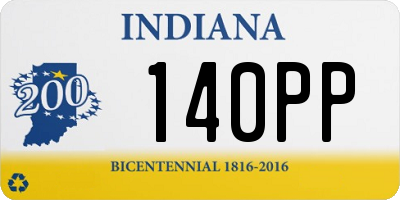 IN license plate 140PP