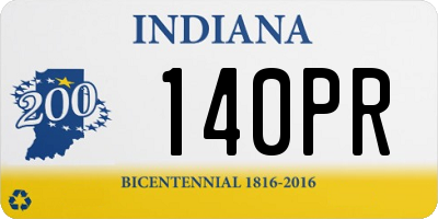 IN license plate 140PR