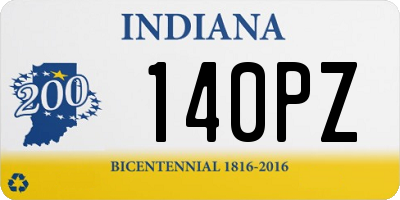 IN license plate 140PZ