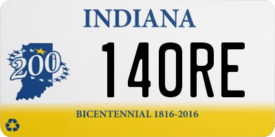 IN license plate 140RE