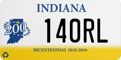 IN license plate 140RL