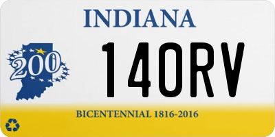 IN license plate 140RV