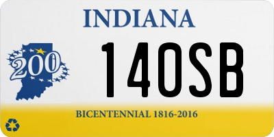 IN license plate 140SB