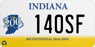 IN license plate 140SF