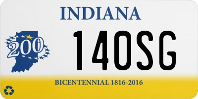 IN license plate 140SG